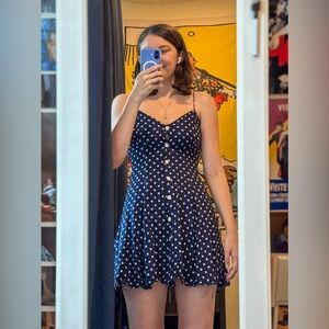 Moda International Navy Polka Dot Mini Dress